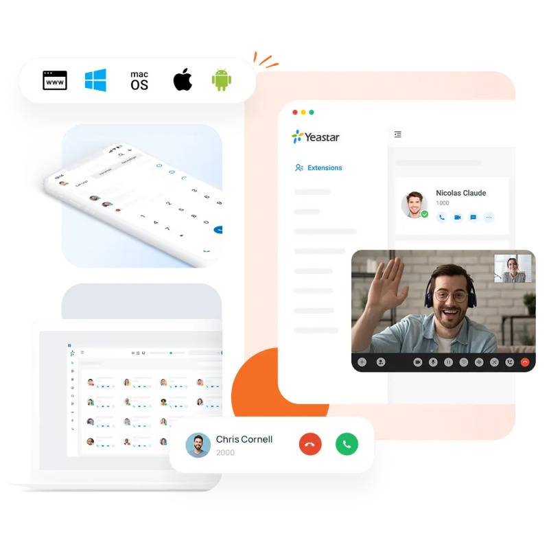 Conmutador en nube Yeastar 5 extensiones Enterprise anuales 5 llamadas simultáneas 500 min de grabación en nube image 3