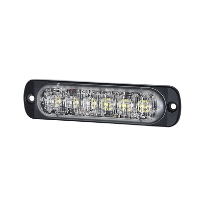 Luz Auxiliar de 12 LED Rojo/Claro SAE Bisel Negro Lente Transparente