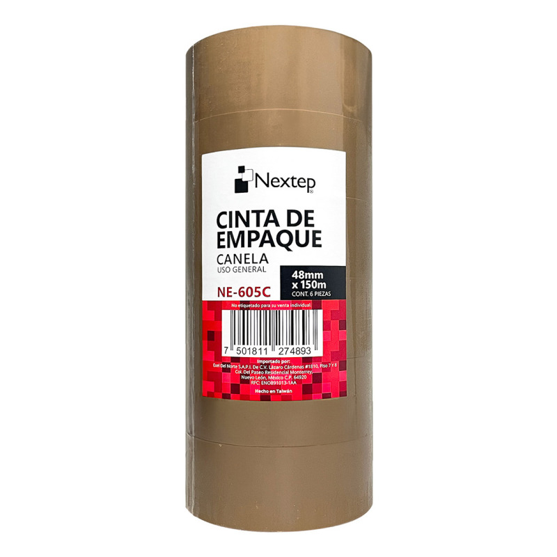 Nextep NE-605C cinta adhesiva de papelería o oficina 150 m Café 6 pieza(s)