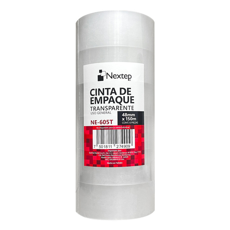 Nextep NE-605T cinta adhesiva de papelería o oficina 150 m Blanco 6 pieza(s)