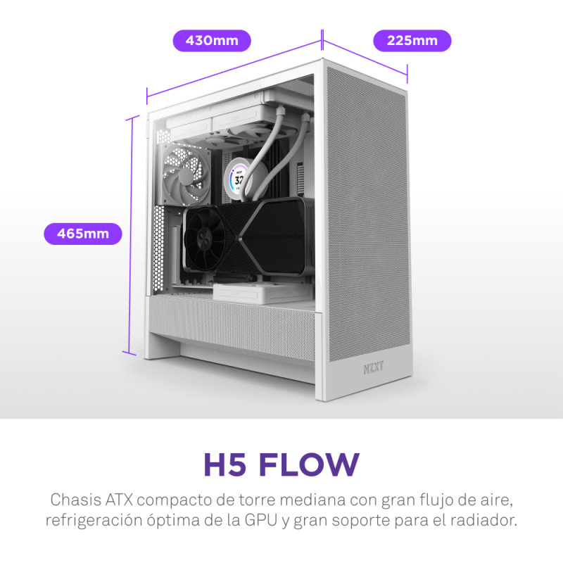 GAB NZXT H5 FLOW BLANCO ATX image 7