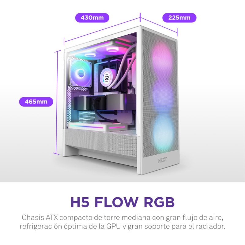GAB NZXT H5 FLOW RGB BLANCO ATX image 17