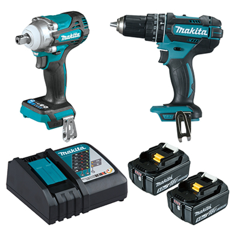Kit de Rotomartillo Atornillador DHP482  Atornillador de Impacto DTW301 incluye 2 Baterías BL1850B 1 Cargador DC18SD y Maletín Plastico image 2
