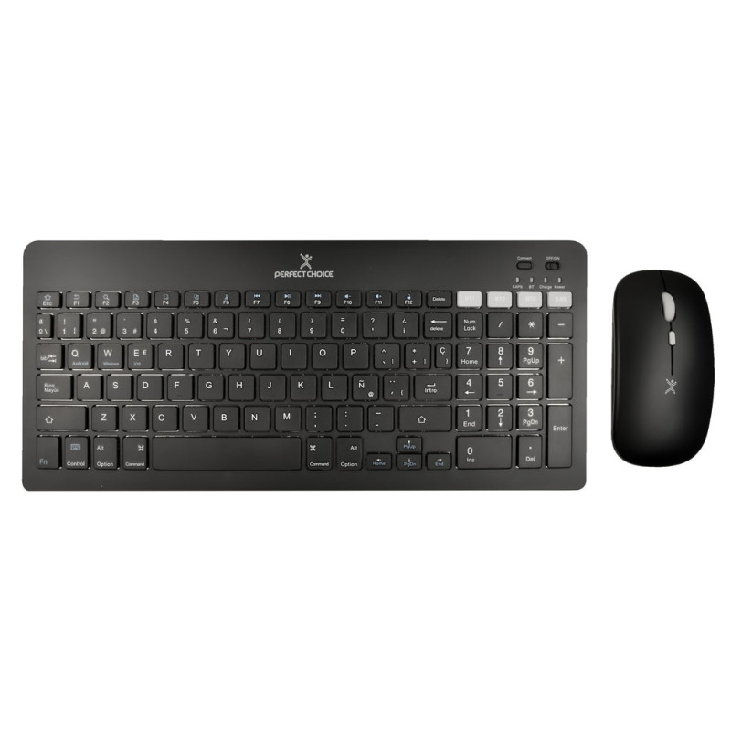 KIT DE TECLADO Y MOUSE REGARGABLE INALAMBRICO NEGRO ZEBRARY PERFECT CHOICE