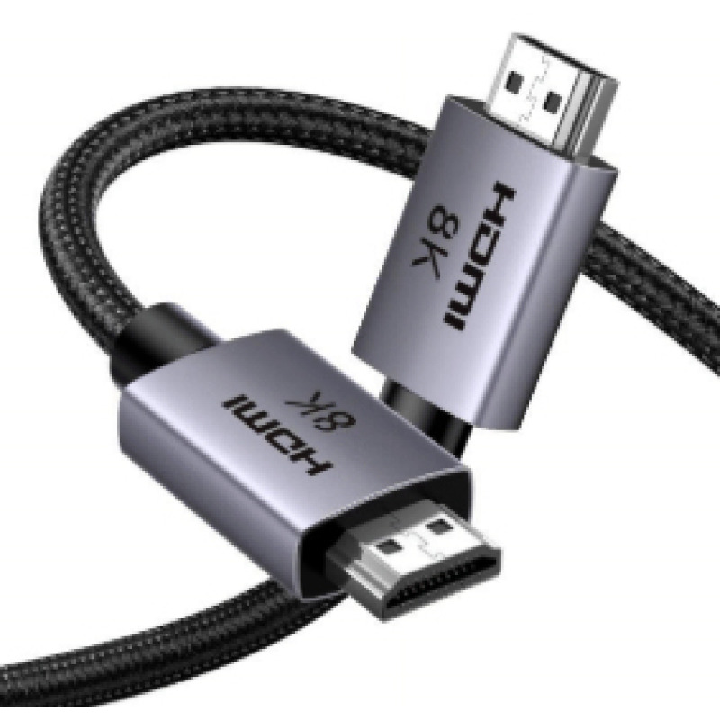 Cable HDMI 21 de 8K60Hz | 3 metros | 48Gbps | HDR10 | 3D Inversivo| eARC | Dolby ATMOS |   VVR | QMS | QFT | ALLM | 3 modos de Visualización | Certificado HDMI 8K | Niquelado | Nylon Trenzado | Carcasa de Aluminio