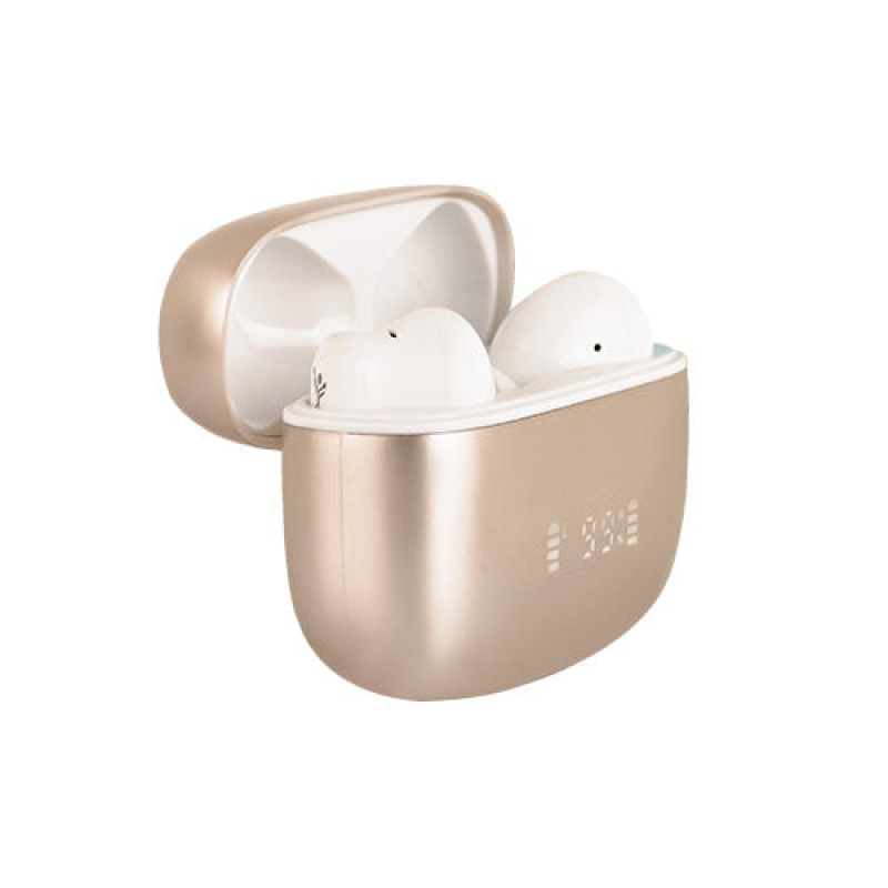 Audifonos Perfect Choice TWS ANC +ENC Intune color Beige con Blanco