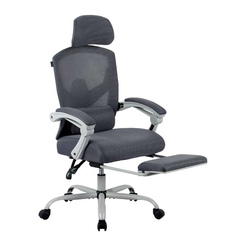 SILLA GAMER BALAM RUSH BOLT NOU G / HASTA 130 KG / INCLINACION 140 GRADOS / PISTON CLASE 3 / REPOSAPIES ACOJINADO / COJIN CERVICAL / CABECERA ADAPTABLE / GRIS / BR-940559