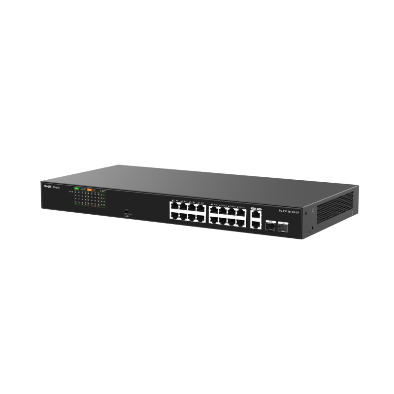 Switch PoE No Administrable Ideal para CCTV 16 Puertos 10/100 2 Uplinks Gigabit y 2 SFP Carcasa Metálica image 4