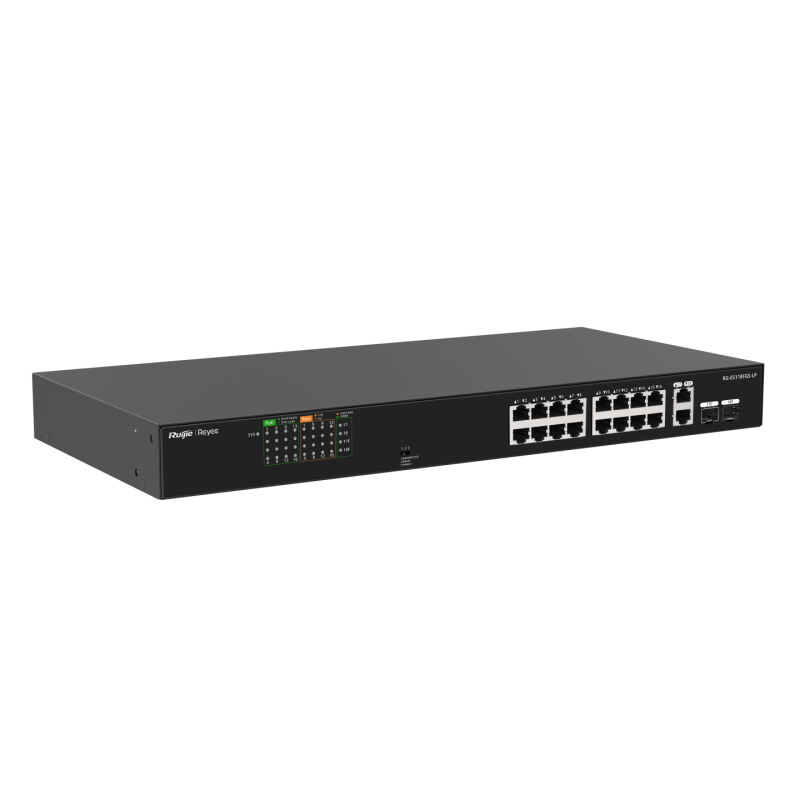 Switch PoE No Administrable Ideal para CCTV 16 Puertos 10/100 2 Uplinks Gigabit y 2 SFP Carcasa Metálica image 5