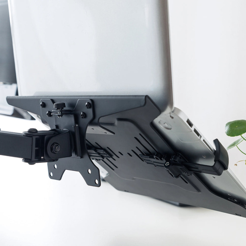 SOPORTE ACTECK ENFORCE TRAY BL404 / BASE PARA LAPTOP / 10 - 15.6 PUL / VESA - BRAZOS AJUSTABLES / RANURAS DE VENTILACION / ANTIDERRAPANTE / MAX 4.5 KG / NEGRO / AC-939690 image 9