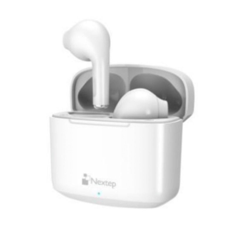 AUDÍFONOS BUDS NEXTEP BLUETOOTH CONTROL TACTIL WATERPROOF IPX4 NE-428B COLOR BLANCO