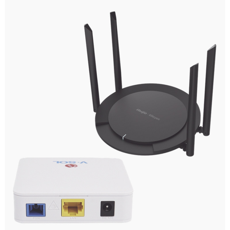 Kit 2 ONU Bridge VSol Dual GPON/EPON con Router Home WiFi Ideal para distribuciones WISP de mayor cobertura WiFi en Hogares y Oficinas