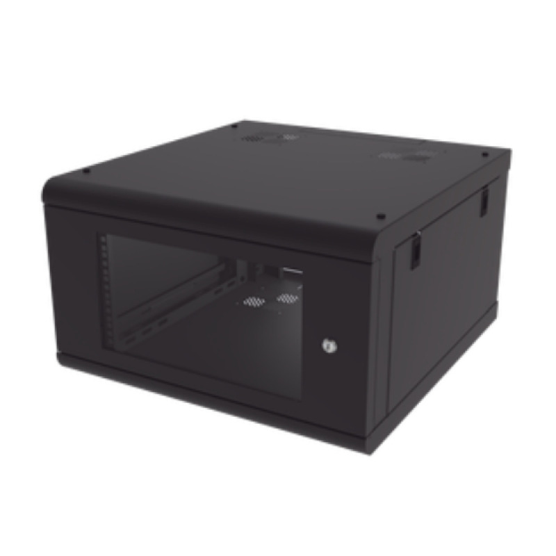 Gabinete de Pared con Puerta de Cristal Templado 635 mm de Profundidad 6U Rack de 19 Acero Reforzado
