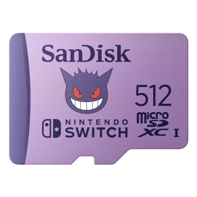 MEMORIA SANDISK MICRO SDXC 512GB NINTENDO SWITCH POKEMON GENGAR 100MB/S 4K U3 V30  SDSQXAO-512G-GN6ZK