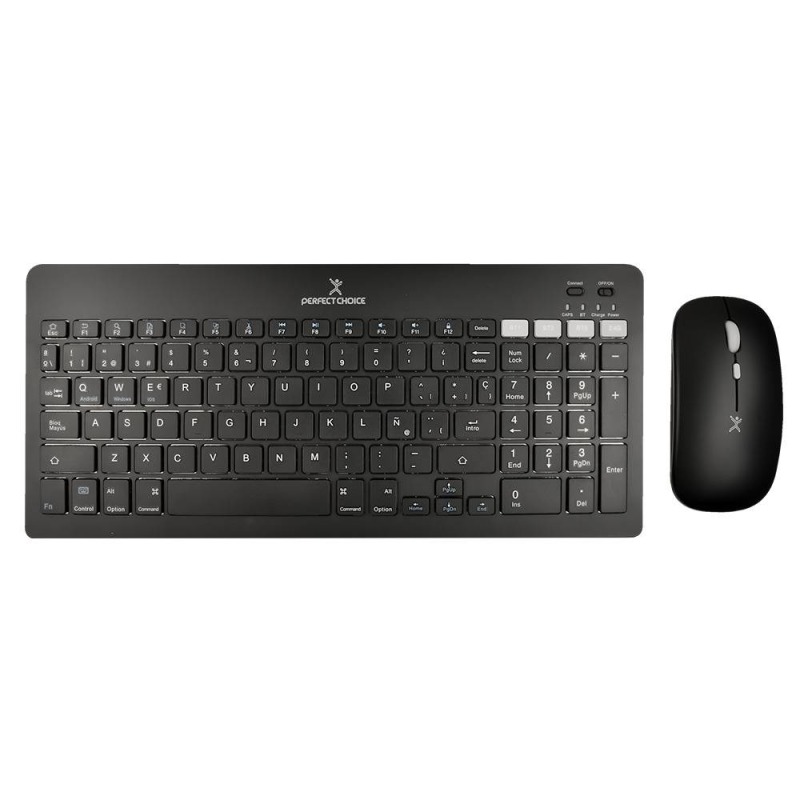 KIT DE TECLADO Y MOUSE REGARGABLE INALAMBRICO NEGRO ZEBRARY PERFECT CHOICE