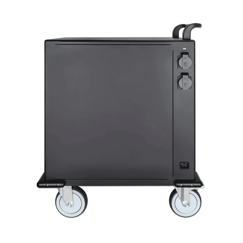 MANHATTAN - 716000 - Gabinete móvil carga profesional / 32 puertos, compartimientos espaciosos teléfonos y tabletas, 576 W total, 18 W por puerto, bloqueo código PIN, protección sobretensiones, ventilación silenciosa, carcasa metal, negro #I&MBFIN image 3