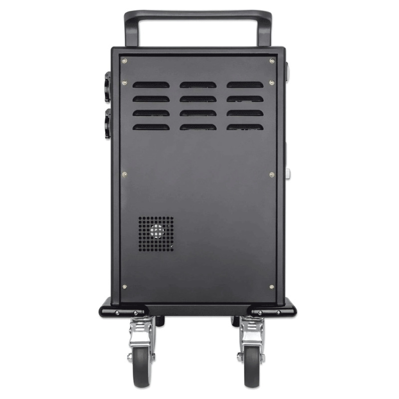 MANHATTAN - 716000 - Gabinete móvil carga profesional / 32 puertos, compartimientos espaciosos teléfonos y tabletas, 576 W total, 18 W por puerto, bloqueo código PIN, protección sobretensiones, ventilación silenciosa, carcasa metal, negro #I&MBFIN image 5