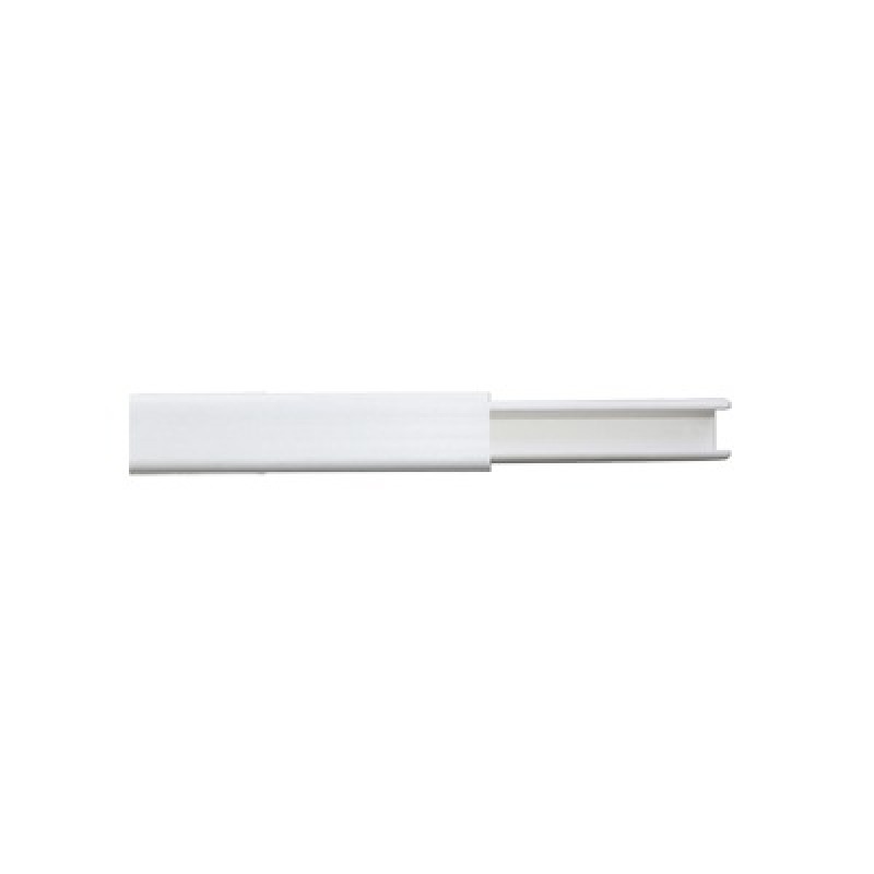 Canaleta color blanco de PVC auto extinguible  de una via 12 x 8  tramo 2m 500101253