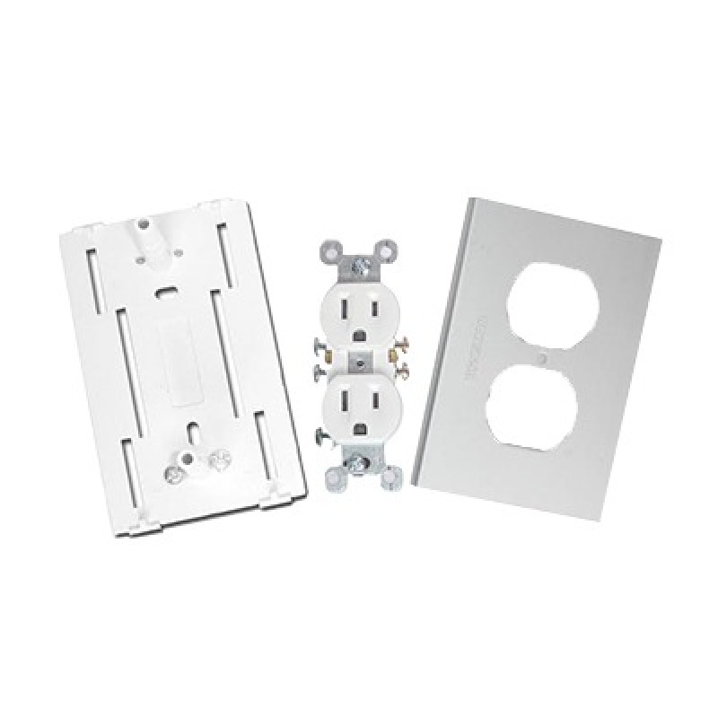 Contacto eléctrico doble soporte y tapa de PVC auto extinguible y aluminio universal 819110200