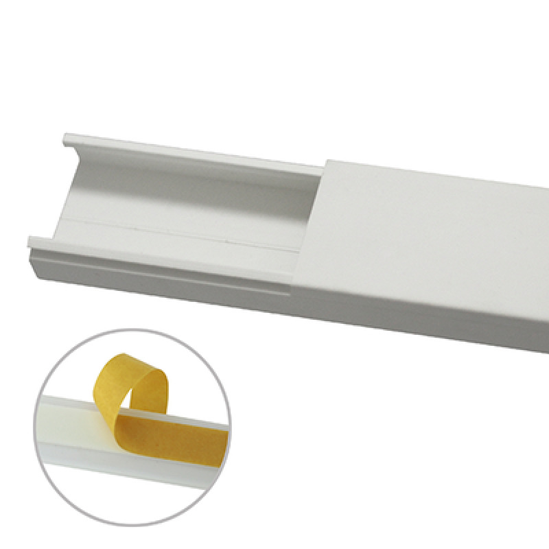 Canaleta en color blanco sin división 35 x 17 mm tramo 6 pies con cinta adhesiva 530121262