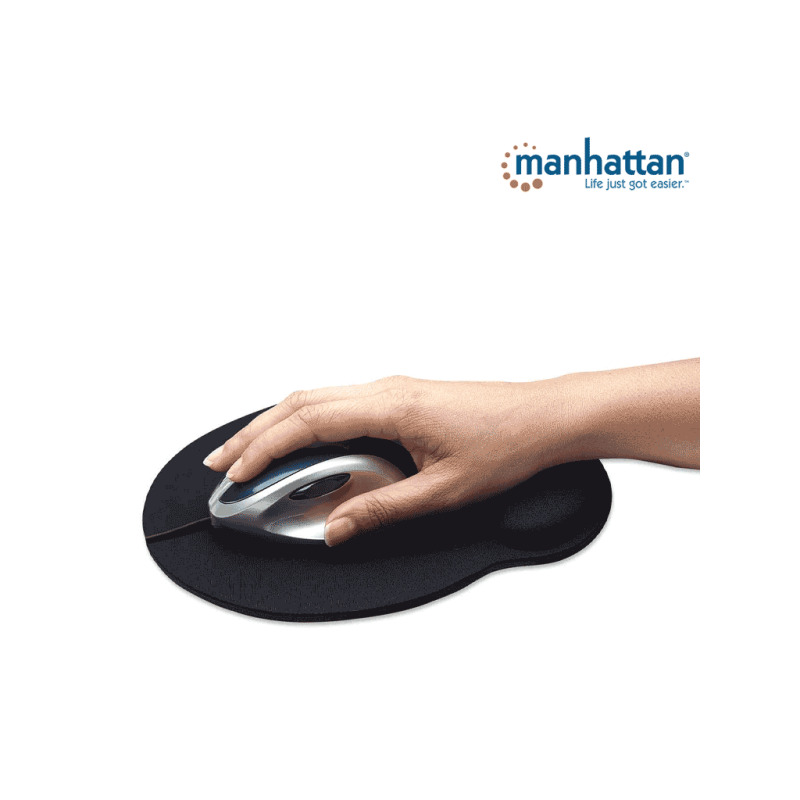 MANHATTAN 434362 Mouse Pad con Descansa Muñecas El material de gel promueve la posición adecuada de la mano y la muñeca, negro image 4