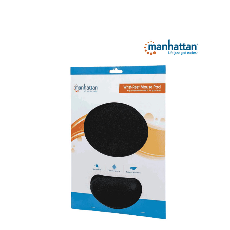 MANHATTAN 434362 Mouse Pad con Descansa Muñecas El material de gel promueve la posición adecuada de la mano y la muñeca, negro image 6