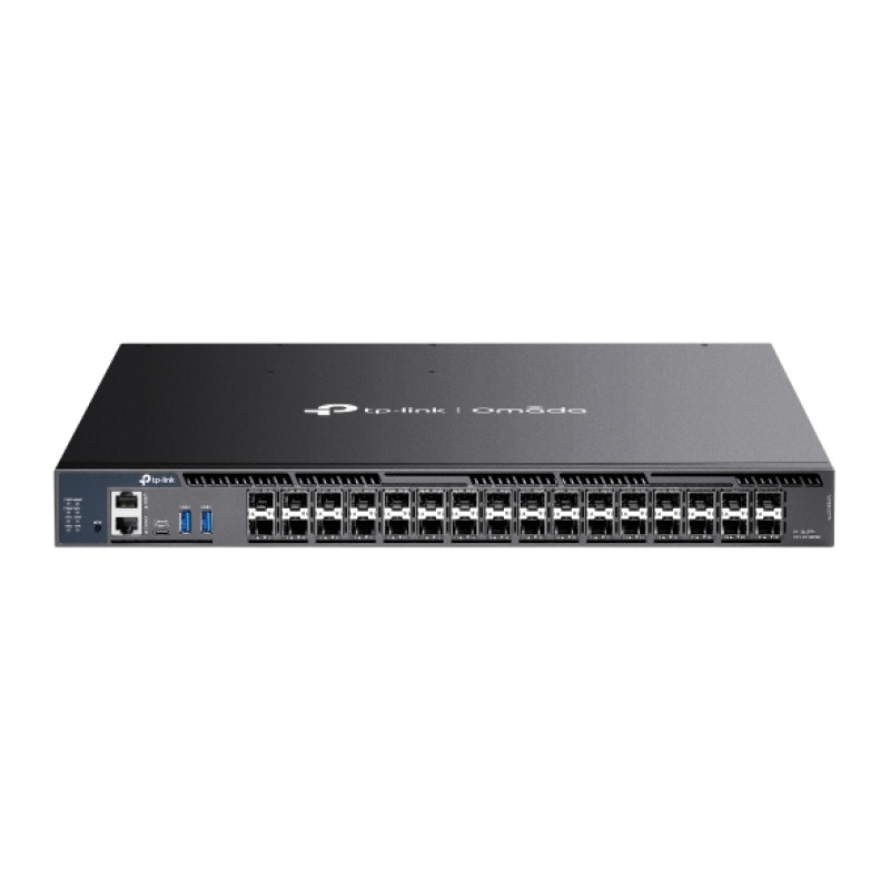 TP-LINK SX6632YF- Switch Omada L3 Stackable de 26 puertos SFP+ 10G y 6 puertos SFP28 25G , Stacking físico , Funciones L3 Enterprise. RIP, OSPF, ECMP, VRRP, PIM-DM, DHCP Server/Relay , Alta disponibilidad , VRRP y ERPS , Interfaz WEB , CLI , SNMP y RMON.