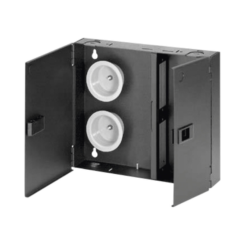 Caja de Conexión de Fibra Óptica Para Montaje en Pared Acepta 2 Placas FAP o FMP Hasta 48 Fibras Color Negro image 2