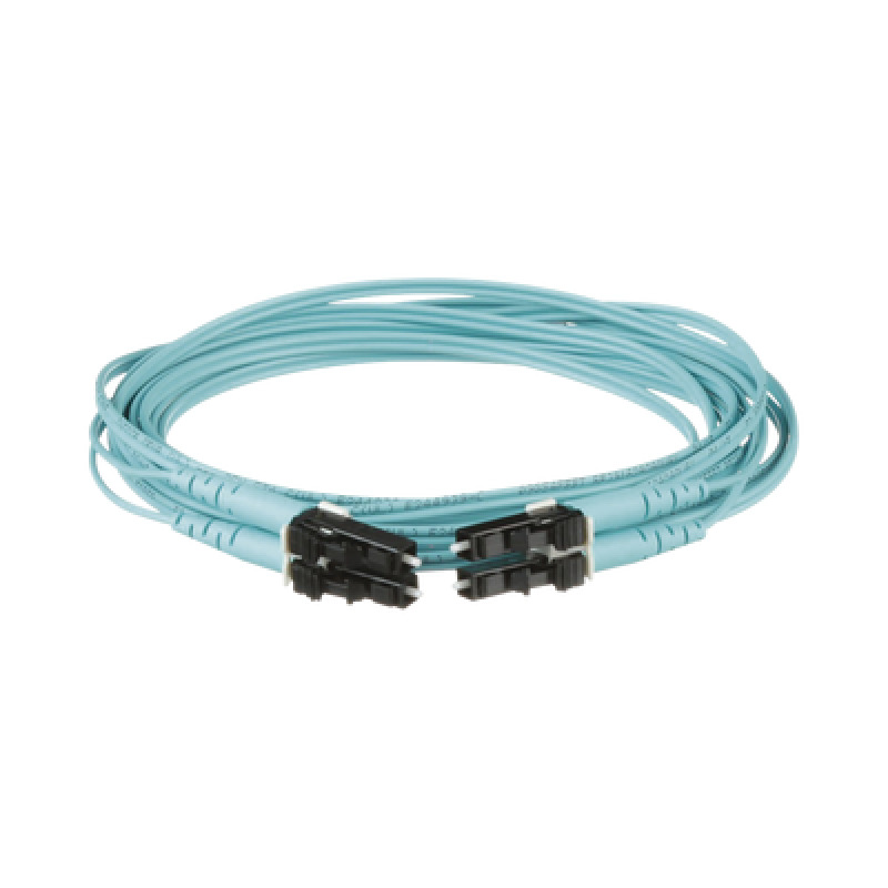 Jumper de Fibra Optica Multimodo 50/125 OM4 LCLC Duplex OFNR Riser Color Aqua 1 Metro image 2