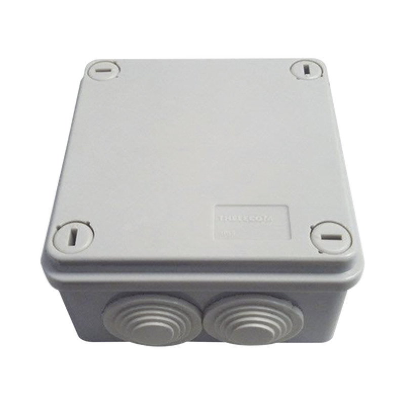 Caja tipo estanca IP55 con 6 entradas tapa y tornillo de vuelta de 1/4 100 X 100 X 50 mm color gris