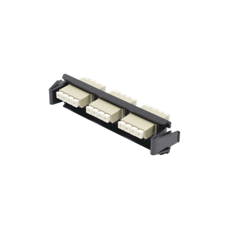 Placa acopladora de Fibra Óptica QuickPack Con 3 Conectores LC Quad 12 Fibras Para fibra Multimodo Beige image 2