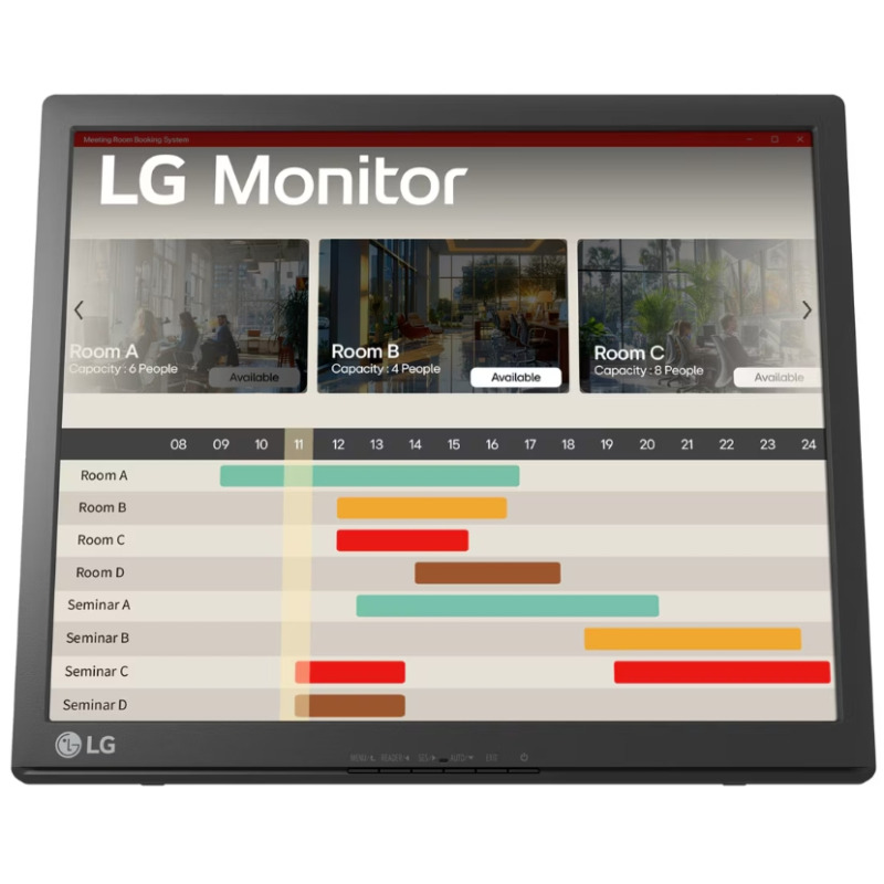 MONITOR LG 17BR30T-B TOUCH SCREEN LED 17, HD 1280X1024, PANEL IPS, CONTRASTE 1000:1, TR 5MS, 75 HZ, ANTIREFLEJANTE, VGA, COLOR NEGRO, MONTABLE PARED 75X75 MM