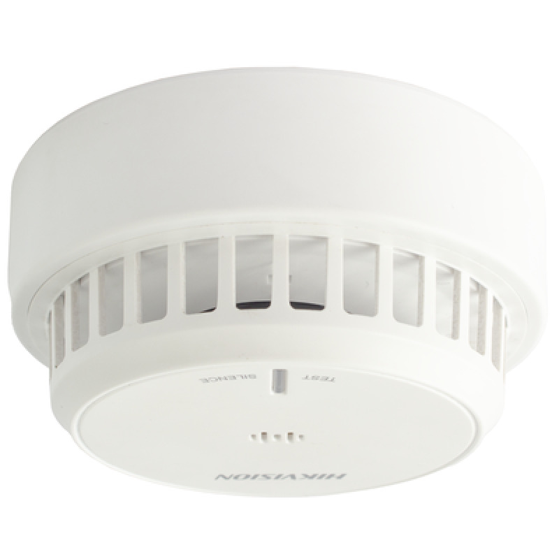 HikFire Detector de Humo Óptico Hikvision / Tecnología Avanzada de Detección de Incendios / Alarma Temprana y Fiabilidad Certificada / Soporta Salida de Alarma