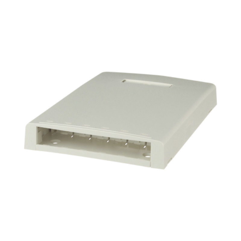 Caja de Montaje en Superficie Con Accesorio para Resguardo de Fibra Óptica Para 6 Módulos MiniCom Color Blanco Mate image 2