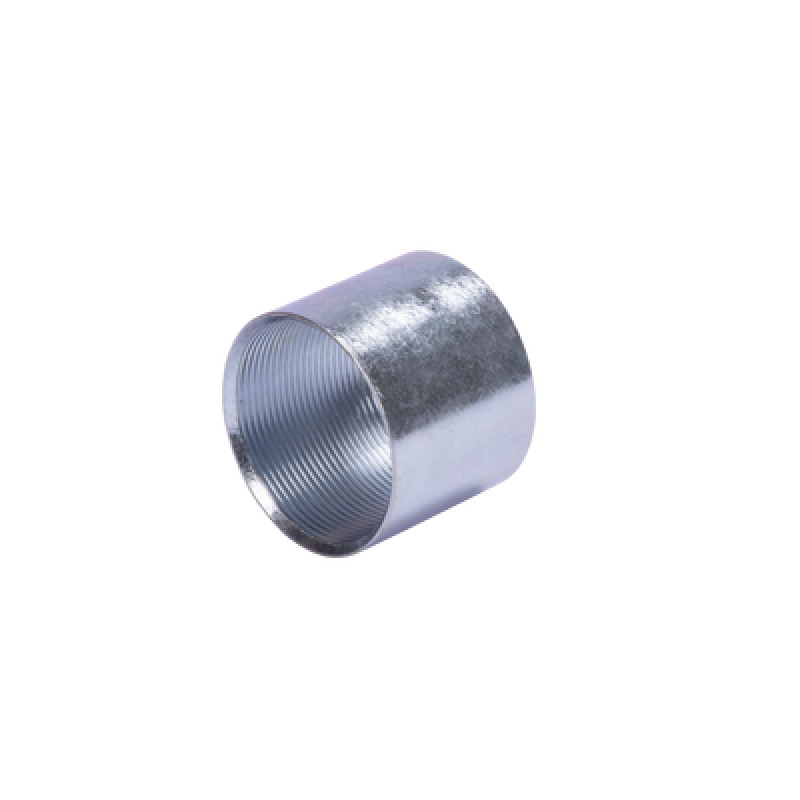 Cople 3/4 19mm con rosca galvanizado etiqueta amarilla