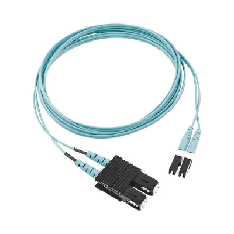 Jumper de Fibra Optica Multimodo 50/125 OM3 LCSC Duplex OFNR Riser Color Aqua 2 Metros image 2