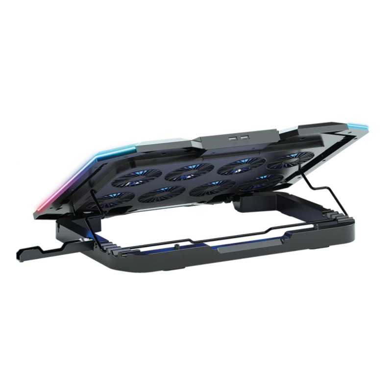 Base enfriadora Balam Rush para laptop 17 Eolox Frost Pro EF760 Legend Negro 15Vent 60mm 1xUSB A 1xUSB C Soporte para Celular 8Niveles de Ajuste RGB image 3