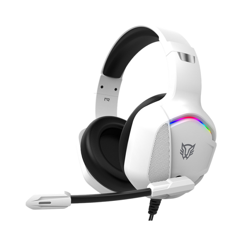 AUDIFONOS GAMER ORPHIX II HS699 / ALAMBRICOS / DIADEMA / AUX 3.5 MM - USB / PC - DISPOSITIVOS MOVILES -CONSOLAS / ALTAVOCES 50 MM / ILUMINACION RGB / MICROFONO OMNIDIRECCIONAL / BLANCO / BR-941198