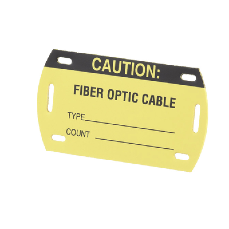 Kit de 5 Etiquetas Autolaminadas para Fibra Óptica Para Uso Interior/Exterior Dimensiones de 9042 x 5232 mm Color Negro con Amarillo