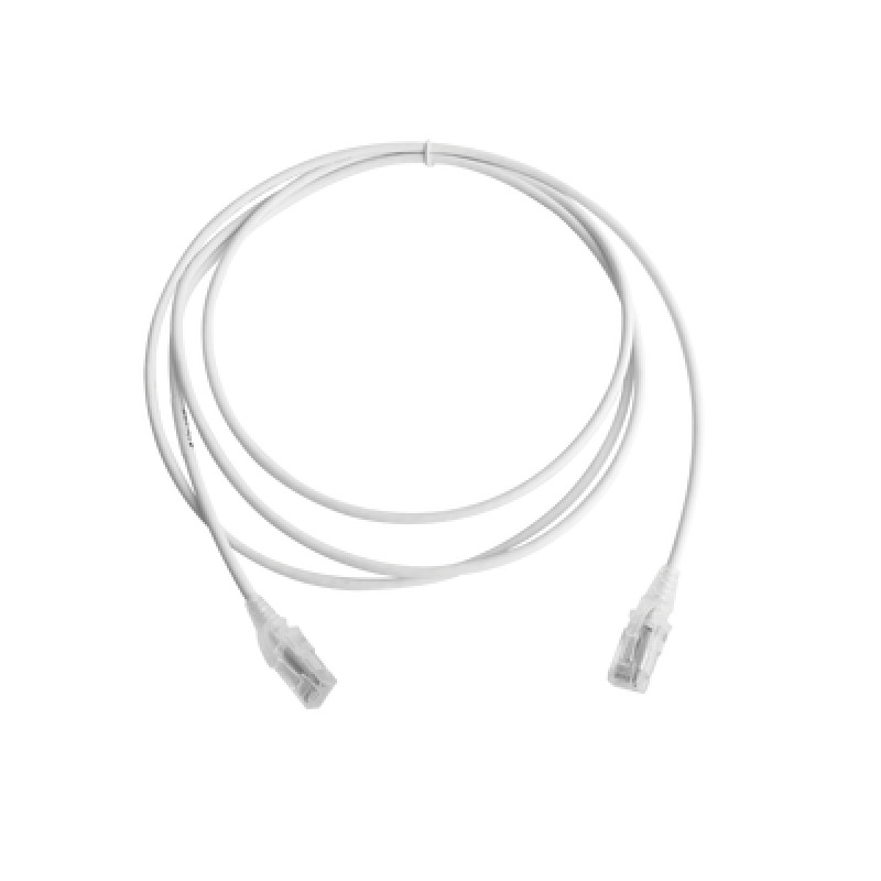 Patch Cord MC6 Modular Cat6 UTP CM/LS0H 7ft Color Blanco Diámetro Reducido 28AWG Versión Bulk Sin Empaque Individual