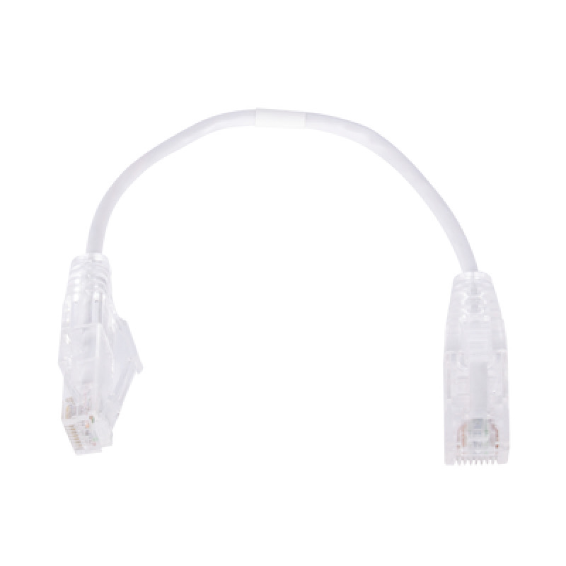 Cable de Parcheo Slim UTP Cat6  20 cm Blanco Diámetro Reducido 28 AWG