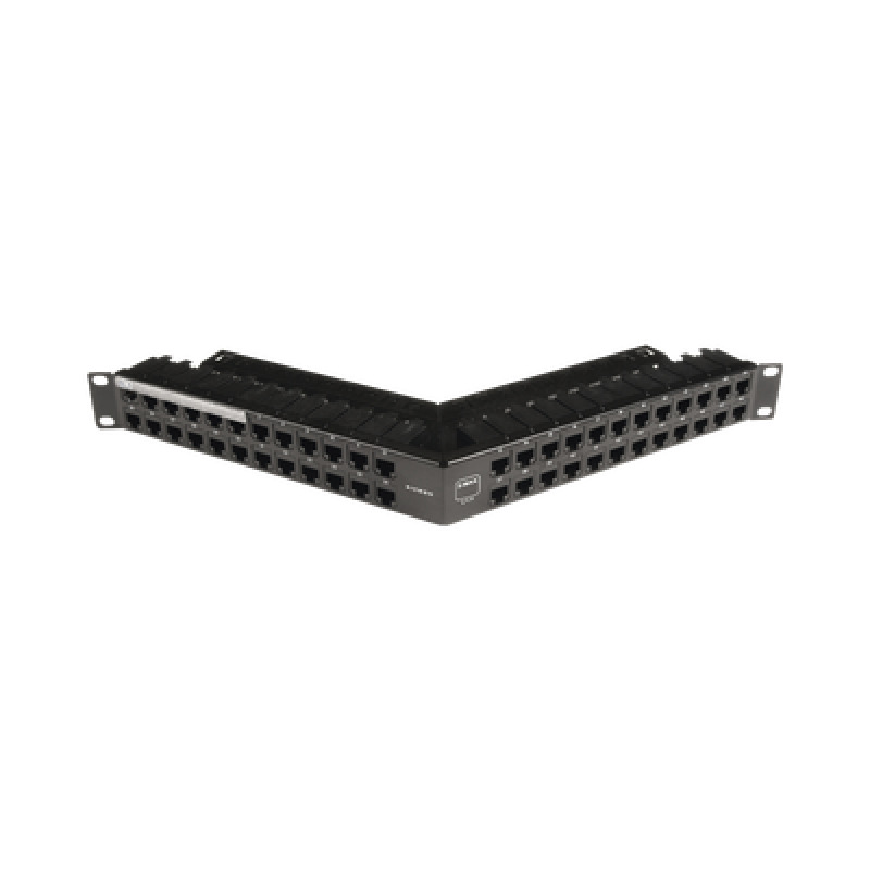 Patch Panel ZMAX de 48 puertos Blindado Precargado con Jacks Categoría 6A  Angulado 1UR image 2