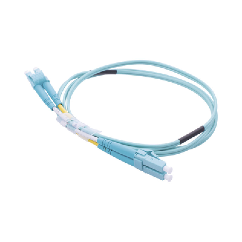 Jumper de Fibra Óptica Multimodo OM3 50/125 LCLC OFNR Riser 20 mm Dúplex Aqua 1 metro image 2