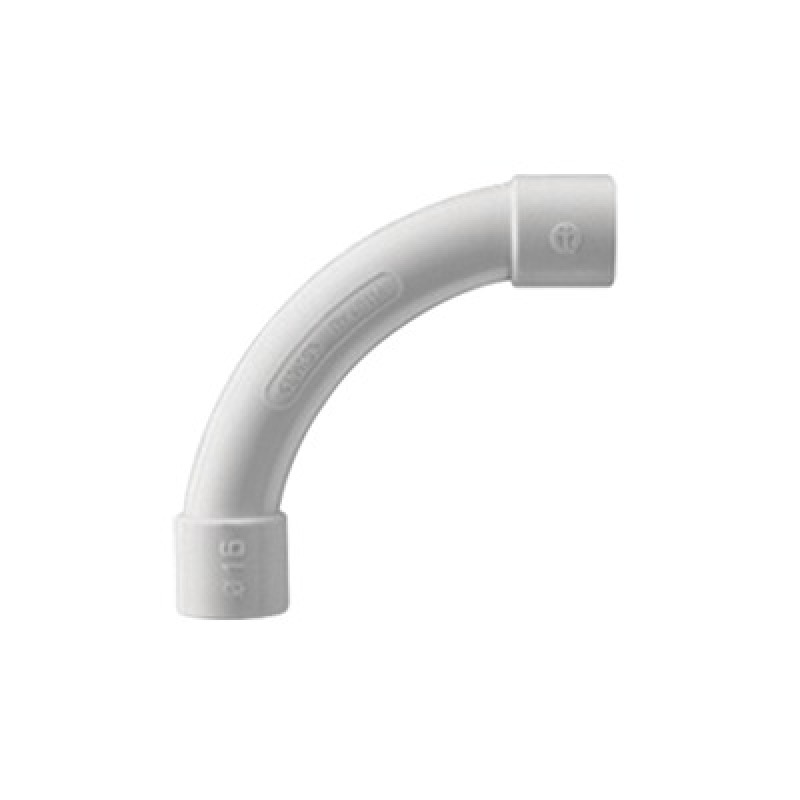 Curva de radio estrecho para tubería rígida recomendado para cables de datos PVC Autoextinguible de 50 mm