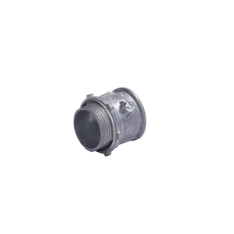 Conector 1 1/4 32mm pared delgada con tornillo galvanizado etiqueta verde