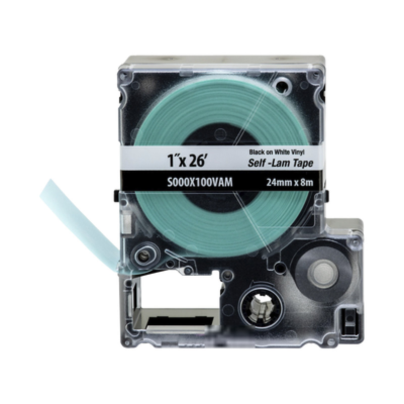Casete de Etiquetas Autolaminadas de Cinta Continua de 24 1 in mm de Ancho 8 m de Largo Para Cables de 25 a 51 mm 10  12 AWG de Diámetro Color Blanco