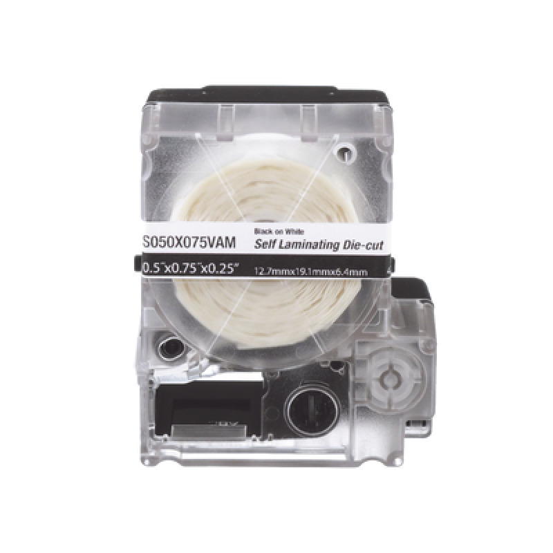 Casete de 200 Etiquetas Autolaminadas de 254 x 381 mm para Cables de 31 a 7 mm de Diámetro Área de Impresión Color Blanco