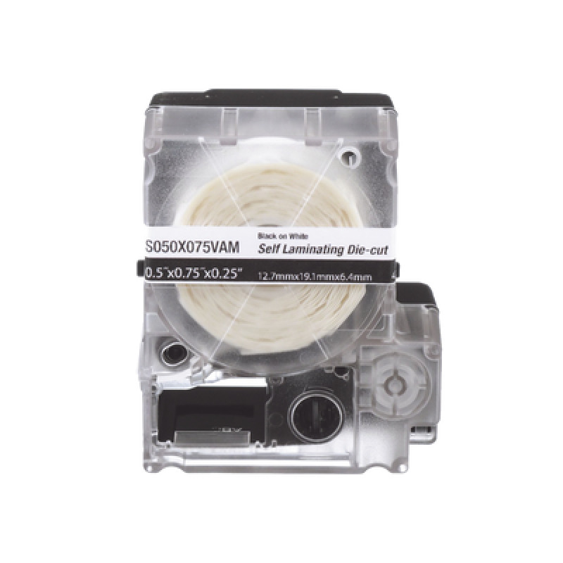 Casete de 200 Etiquetas Autolaminadas de 127 x 318 mm para Cables de 31 a 7 mm de Diámetro Área de Impresión Color Blanco