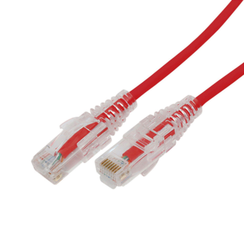 Cable de Parcheo Slim UTP Cat6A  3 m Rojo Diámetro Reducido 28 AWG