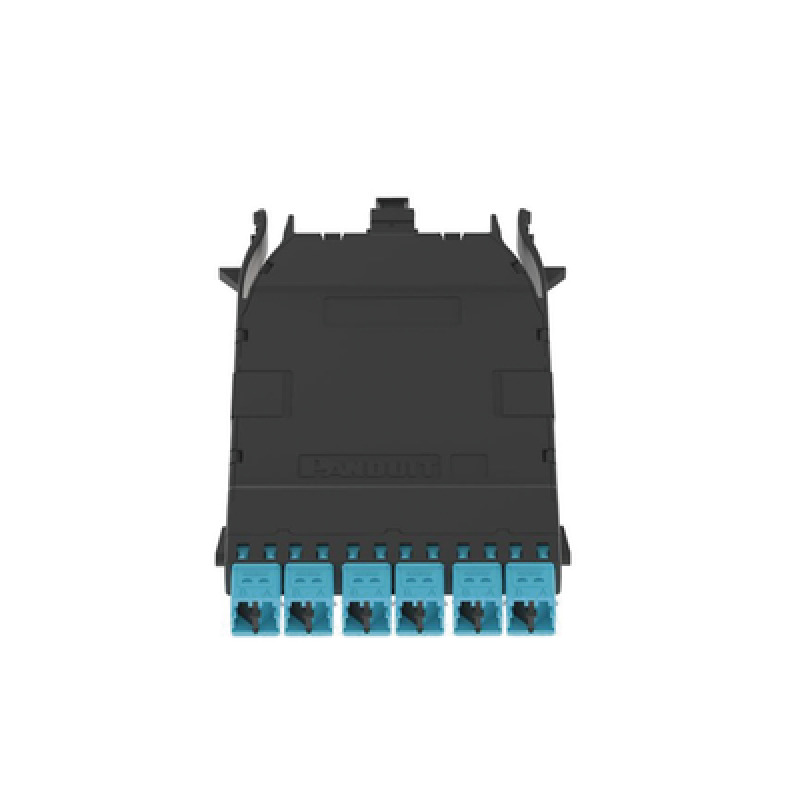 Cassette HD Flex Para 12 Fibras Multimodo OM4 de MPO a 6 Conectores LC Duplex Color Aqua image 2
